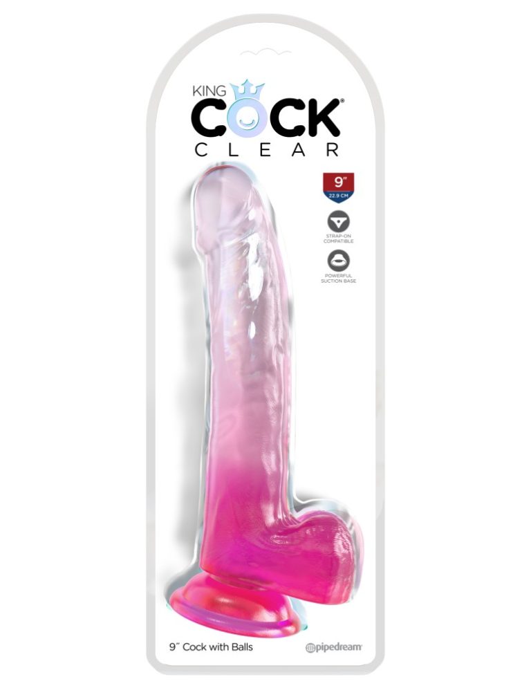 Dildo King Cock Clear Cu Testicule Cm Just Love