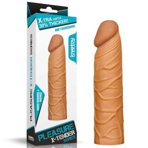 Pleasure X-Tender Xtra Girth - Prelungitor Realistic pentru Penis, 17 cm