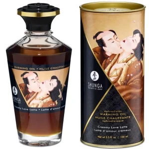 Ulei Afrodiziac Comestibil cu Efect de Incalzire Shunga cu Aromă de Latte, 100 ml