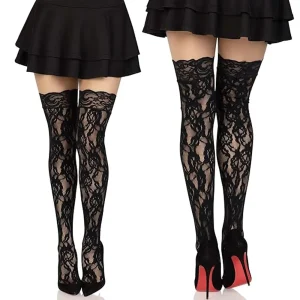 Ciorapi Lace Thi - Stay-up cu Dantelă Florală & Mărime Universală