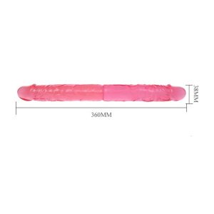 Dildo-Double-Heads-2-Capuri-&-Design-Realistic,-37.5-cm-dimensiuni