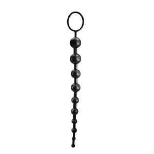 Super 10 Beads Charmly – Set Bile Anale Negre din PVC, 27 cm