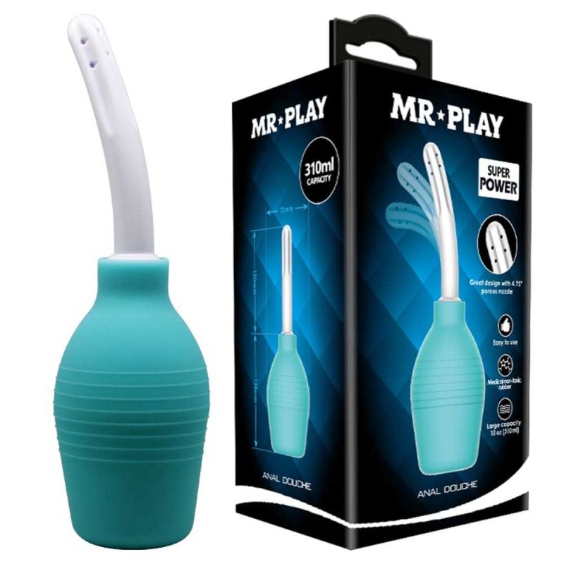 Irigator Anal din Silicon, Albastru