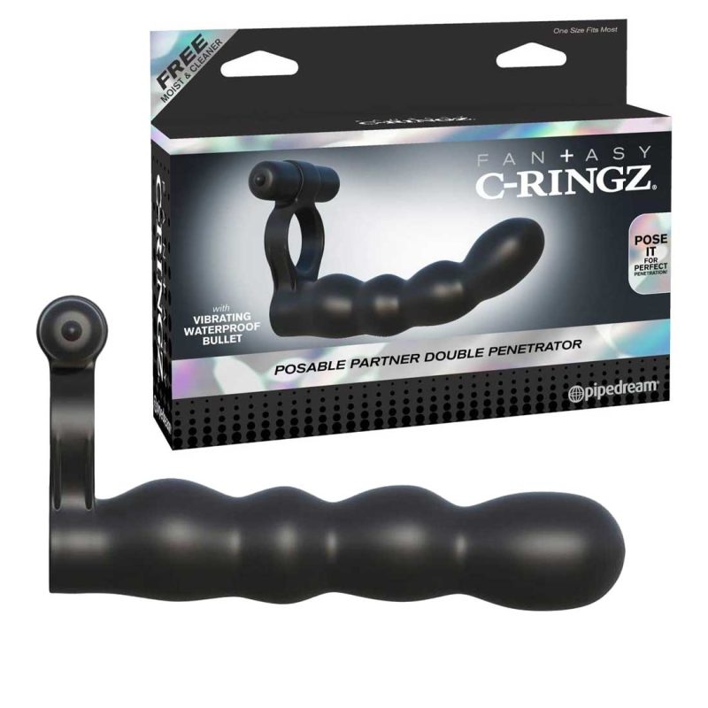Inel-Pentru-Penis-cu-Dildo-Fantasy-Posable-Partner