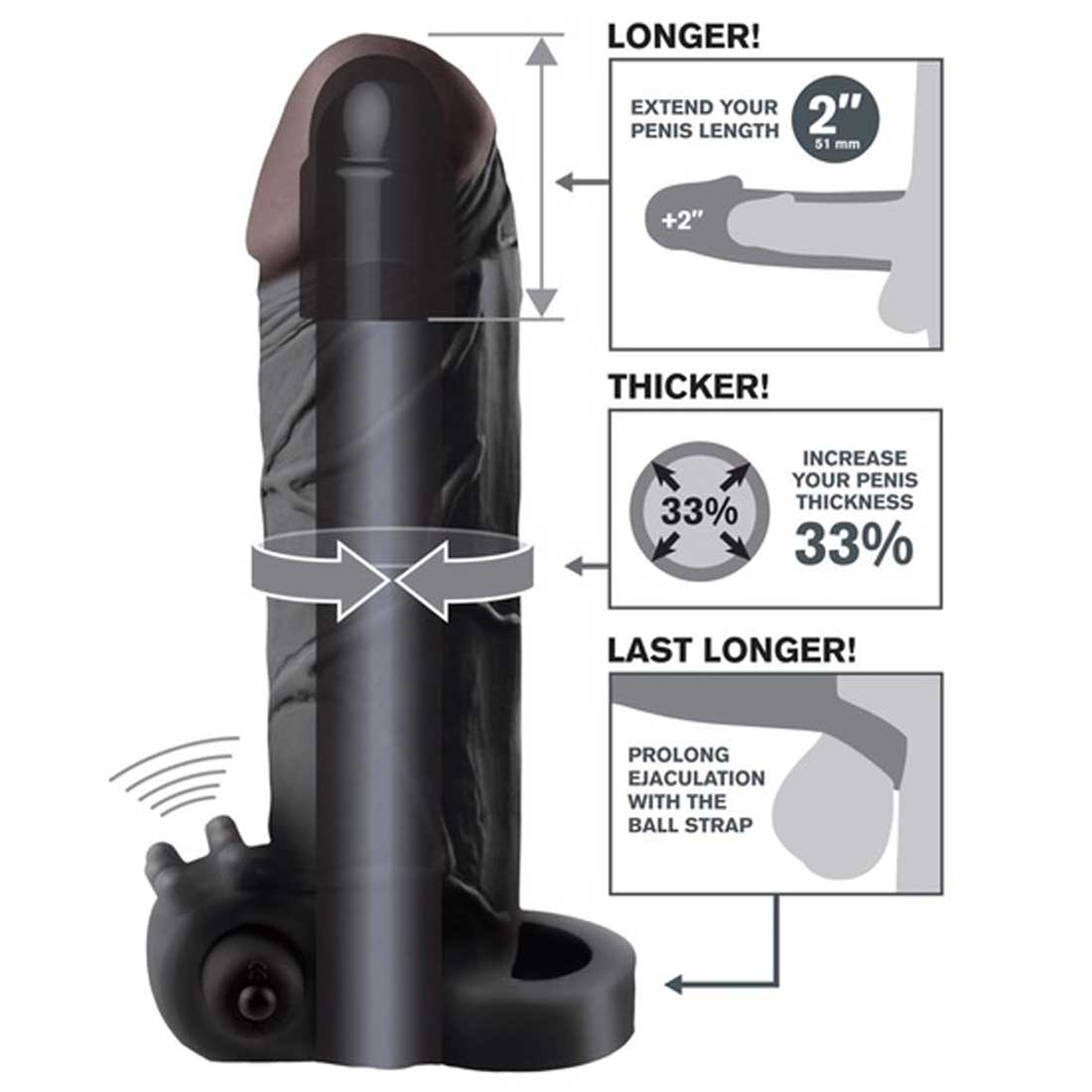 Prelungitor-Pentru-Penis-cu-Vibrații-Fantasy-Xtension-Real-Feel