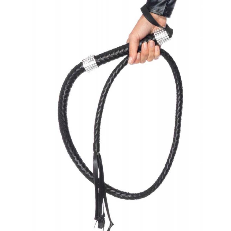 Bici Rhinestone Handle Whip Black