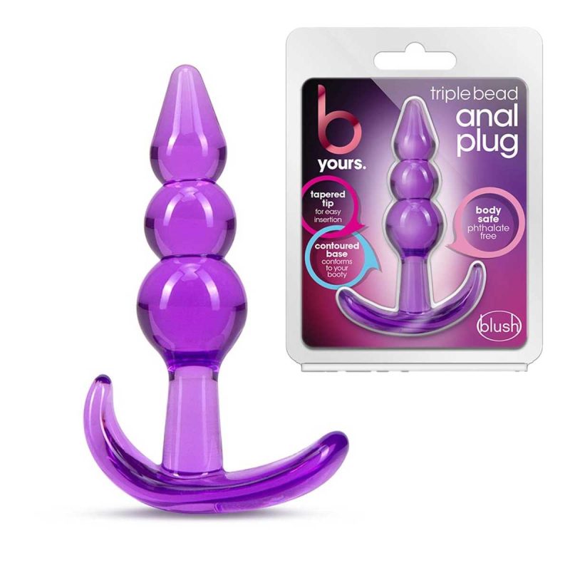 Blush-B-Yours-Triple-Bead-Anal-Plug-Purple
