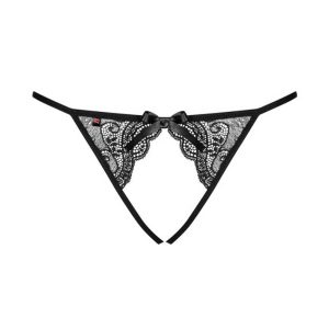 chiloti crotchless cu dantelă de culoare neagra