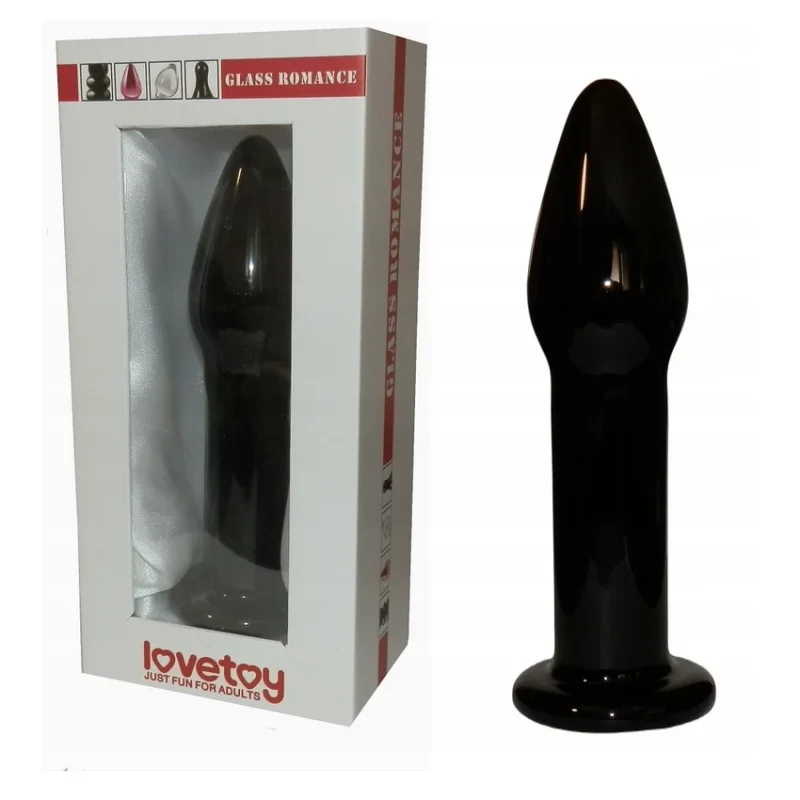Dop Anal Glass Romance, Negru, Din Sticlă