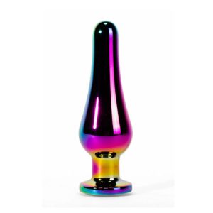 Dop Anal Rezistent La Apă X-MEN Secret Shine Metal Butt Plug Rainbow S Cu Diametrul De 3,2 Cm