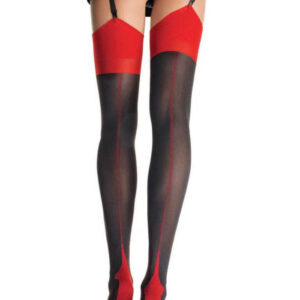 Contrast Top Thigh High Black/Red O/S - Dressuri Sexy