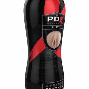 PDX Elite Vibrating Pussy Stroker - Flesh/Black - Masturbatoare cu Vibrații