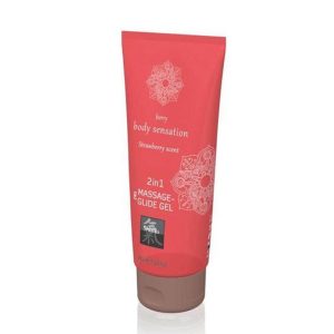 Gel Masaj Massage- & Glide Gel 2 in 1 – Strawberry scent 200ml, Capsuni