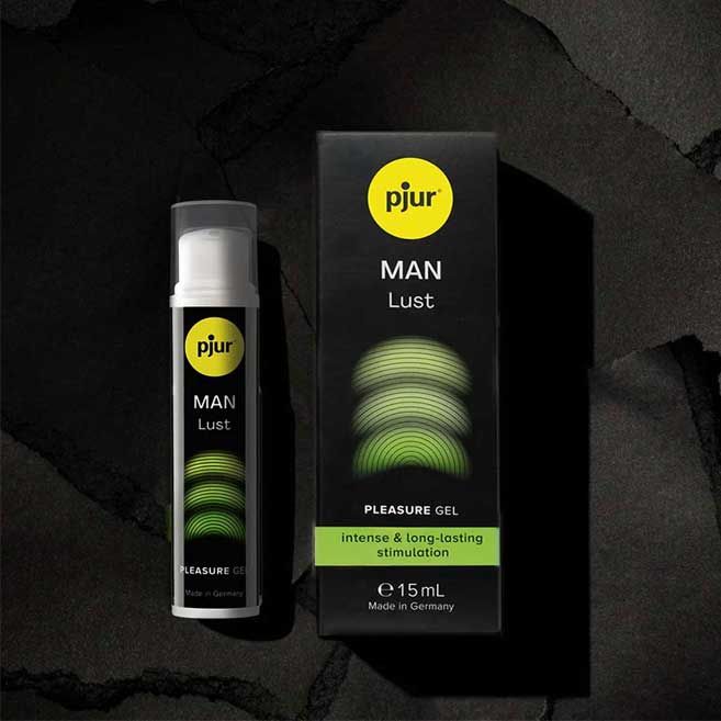 Gel pentru barbati care ajuta la excitare, format 15 ml in dozator negru verde estetic