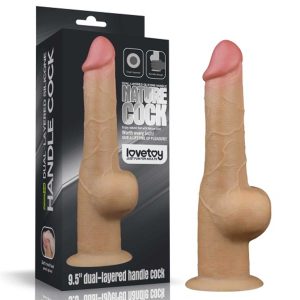 Dildo Rezistent La Apă Handle Cock, 25 Cm