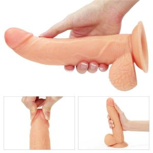 Set-Strap-ON-🔛-Vibrating-Easy,-21,5-cm-[10-Funcții-Puternice-de-Vibrație]-dildo-flesh