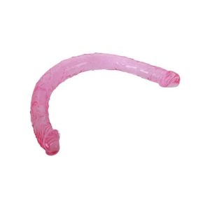 Dildo-BAILE-Double-Dong-Pink,-2-Capete-&-Lungme-Totală-de-44.5-cm