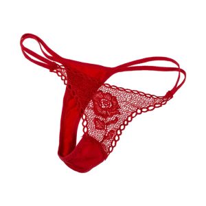 Rose-With-Red-G-string-🌹-Trandafir-👉-Tanga-Roșu-cu-Dantelă