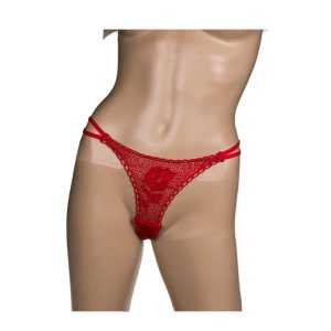 Rose-With-Red-G-string-🌹-Trandafir-👉-Tanga-Roșu-cu-Dantelă-rosii