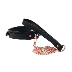 Bondage-Couture-Collar-and-Leash-Black-metal