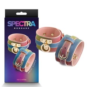Cătușe-Late-Spectra-Bondage-Wrist-cuff-Rainbow-ambalare