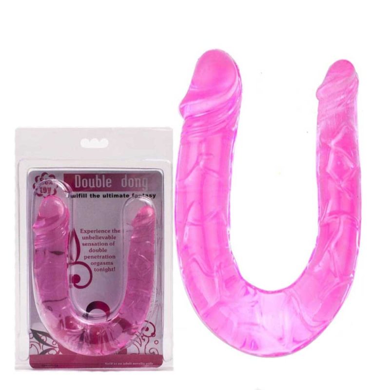 Dildo-Dublu,-Dong-Pink-#1-–-30-Cm-Lungime