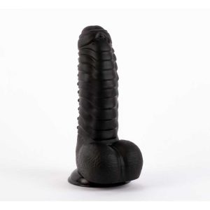 Dildo-TEXTURAT-X-MEN-David’s-Cock-Black-[27-cm-Total-20-cm-Inserabil]-cu-striatii