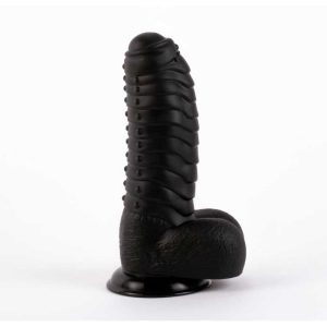 Dildo-TEXTURAT-X-MEN-David’s-Cock-Black-[27-cm-Total-20-cm-Inserabil],-negru