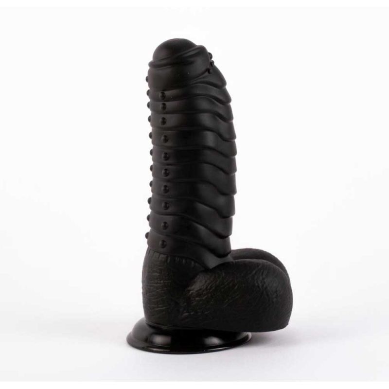 Dildo-TEXTURAT-X-MEN-David’s-Cock-Black-[27-cm-Total-20-cm-Inserabil],-negru