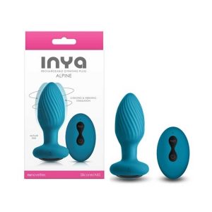 INYA-ButtPlug-Alpine-Teal-Vibrații-Rotative-ambalare