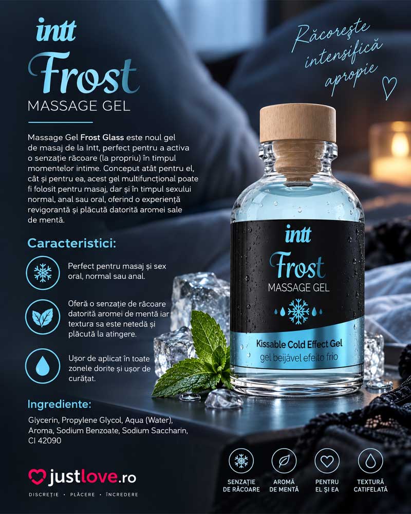 infografic pentru gel de masaj de la intt cu efect de racorire