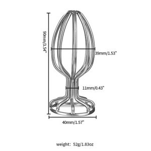 Stainless-Anal-Plug-L-Formă-Conică-Metalică-dimensiuni