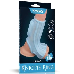 Vibrating Ridge Knights Ring with Scrotum Sleeve Avantaje