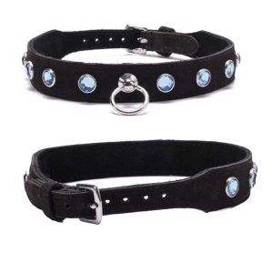 Zgardă BDSM Octane Crystal Light Blue