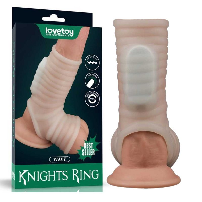 Manșon-Penis-cu-Inel-Vibrating-Silk-Knights