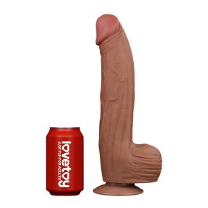 Dildo-Muscular-King-Sized-Sliding-Skin-Dual-Layer-Dong-Brown-marime
