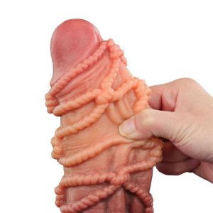 Dildo-cu-Bile-Dual-Layered-Nature-Cock-Platinum-Silicone,-27-cm-textura