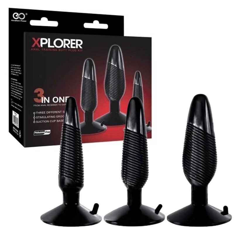 Kit 3 Produse / XPLORER Butt Plug by NMC