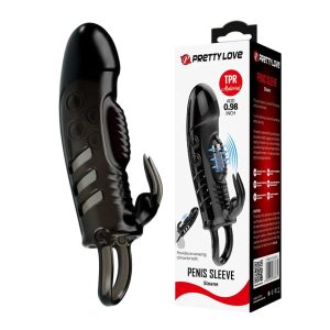 Manșon-Pretty-Love-Penis-Sleeve-Sloane-cu-Vibrații-&-Stimulare-Clitoris-ambalare