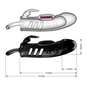 Manșon-Pretty-Love-Penis-Sleeve-Sloane-cu-Vibrații-&-Stimulare-Clitoris-dimensiuni