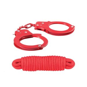 Set-Sex-Extra-–-Cătușe-Metal-&-Love-Rope-Red