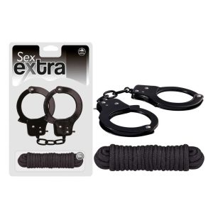 Sex-Extra-Metal-Cuffs-&-Love-Rope-Black-ambalat