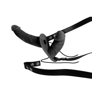 Strapon-Double-Thruster-Vibe-With-Harness-10-moduri-de-vibrație,-2-dildo