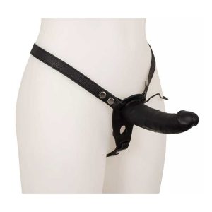 Strapon-Double-Thruster-Vibe-With-Harness-10-moduri-de-vibrație,-negru