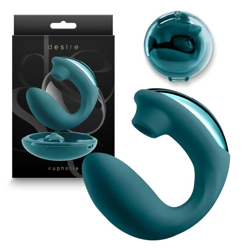 Vibrator-Desire-Euphoria-–-Dark-Teal-3-viteze,-5-funcții-cu-cutie