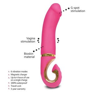 Vibrator-Punctul-G-Gjay-Neon-Rose,-22-cm-silicon