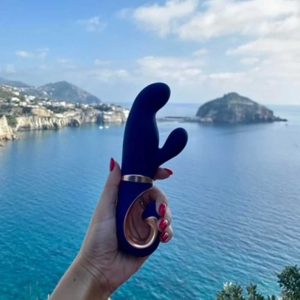 Vibrator-Rabbit-Gentley-Caribbean-Blue-6-Moduri-de-Vibrație-in-mana