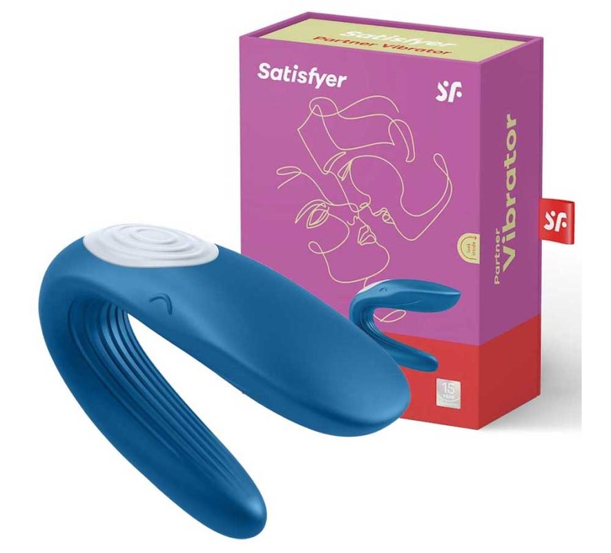 cutie si produs vibrator albastru satisfyer partner whale