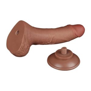 Dildo-Curbat-Sliding-Skin-Dual-Layer-Dong-Brown-I,-19,5-cm-cu-ventuza