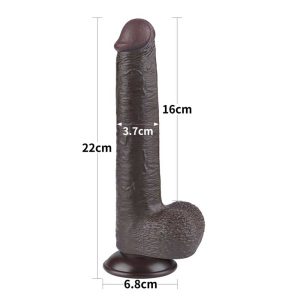 Dildo-Lovetoy-Sliding-Skin-Dual-Layer-Dong-Black-[22-cm]-dimensiuni